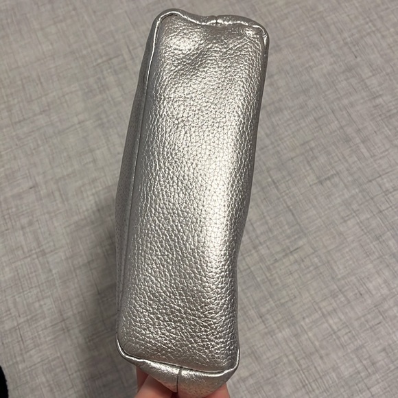 Boden metallic silver leather cosmetics zip pouch - Picture 9 of 12